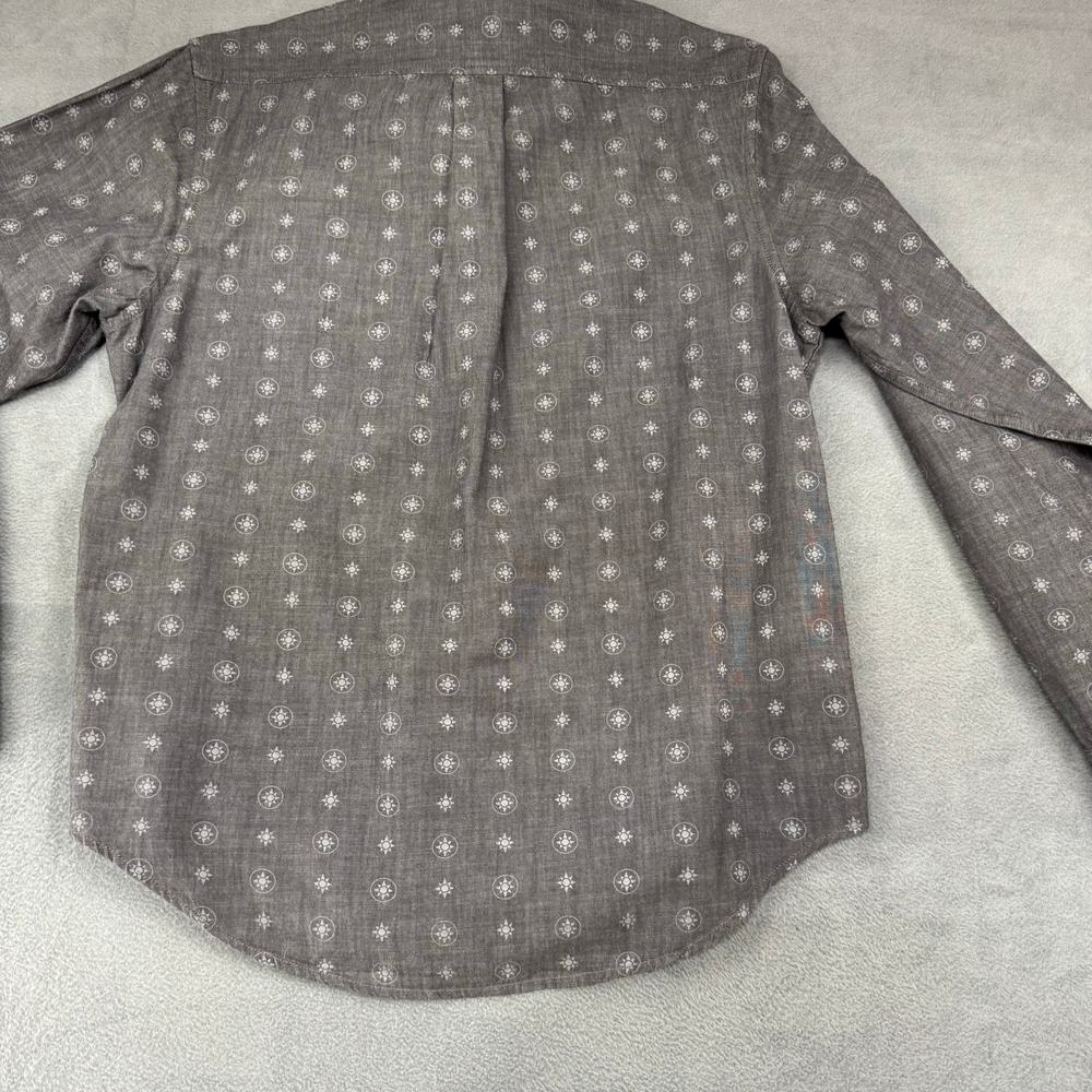 Blake Shelton x Lands End Mens Gray Geometric Pattern Long Sleeve Button Down M - Picture 8 of 9